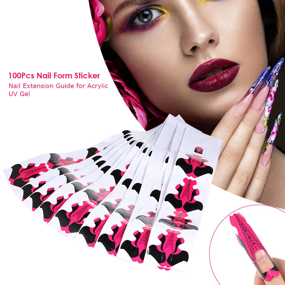 Наклейка для ногтей 100 шт. направляющая наращивания форма акрилового УФ геля