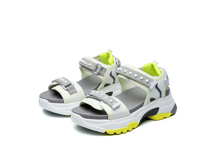 Sandalias mujer/ г.; обувь; женские босоножки на платформе; сезон лето; Новинка; модная Брендовая женская обувь на массивном каблуке; chaussures femme; пляжные сандалии
