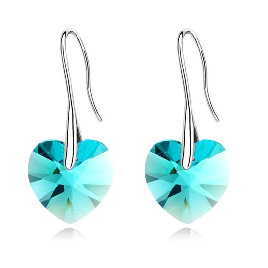 05 Корейские висячие серьги с кристаллами Swarovski для женщин,, серебряные серьги, вечерние ювелирные изделия, подарок для друзей - Окраска металла: 05