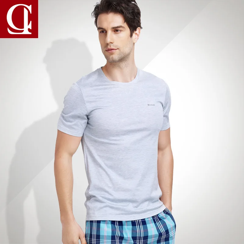 CILER Men Undershirt Tencel Cotton Bright Mercerize Solid Mens Tee Casual Clothing Sous Vetement T-shirt Gift | Мужская одежда