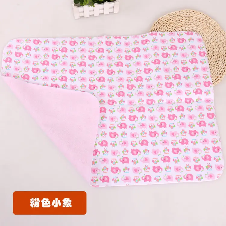 50x70cm Pink Elephan Островная хлопок для детских подгузников, смены 3 слоя ламинирования для матрасик для пеленания, пусковая площадка мочи коврик для младенца - Цвет: 50x70cm Pink Elephan