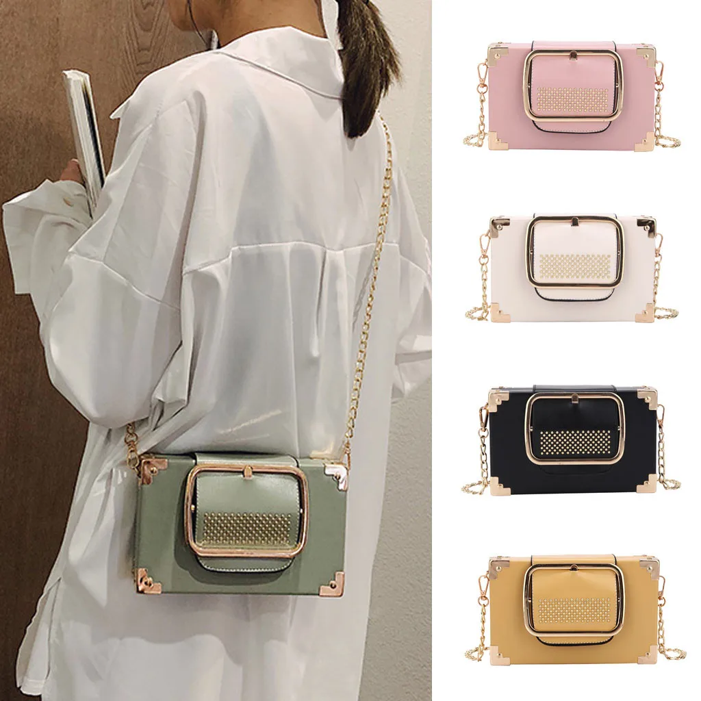 2019 роскошные сумки модные женские Ретро квадратные кожаные через плечо