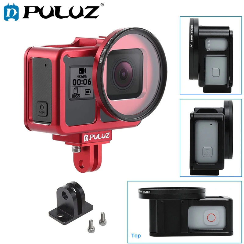 

PULUZ-funda protectora para GoPro HERO 7, carcasa protectora, Marco de seguridad para GoPro Hero 7, color blanco y negro y plate