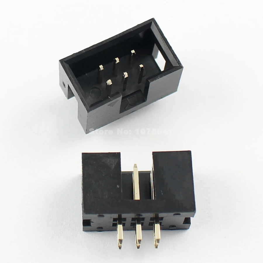 10 шт. 2 54 мм 2x3 Pin 6 прямой мужской окутанный PCB Заголовка коробки разъем IDC|socket