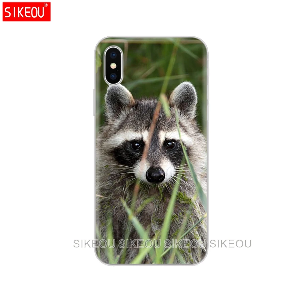 Силиконовый чехол для Iphone 6X8 7 6s 5 5S SE Plus 10 XR XS Max с изображением енота Красной панды