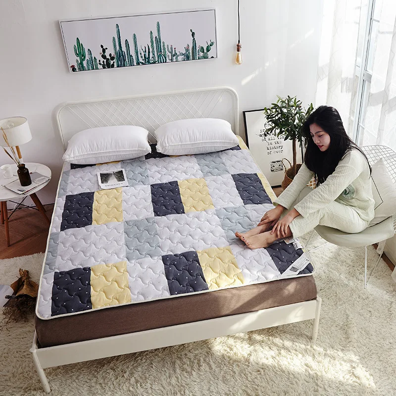 

High Quality 100% Cotton Printing Mattress Foldable Mattress Single Double Students Hostel Mattresses Bedspread Bed Pad