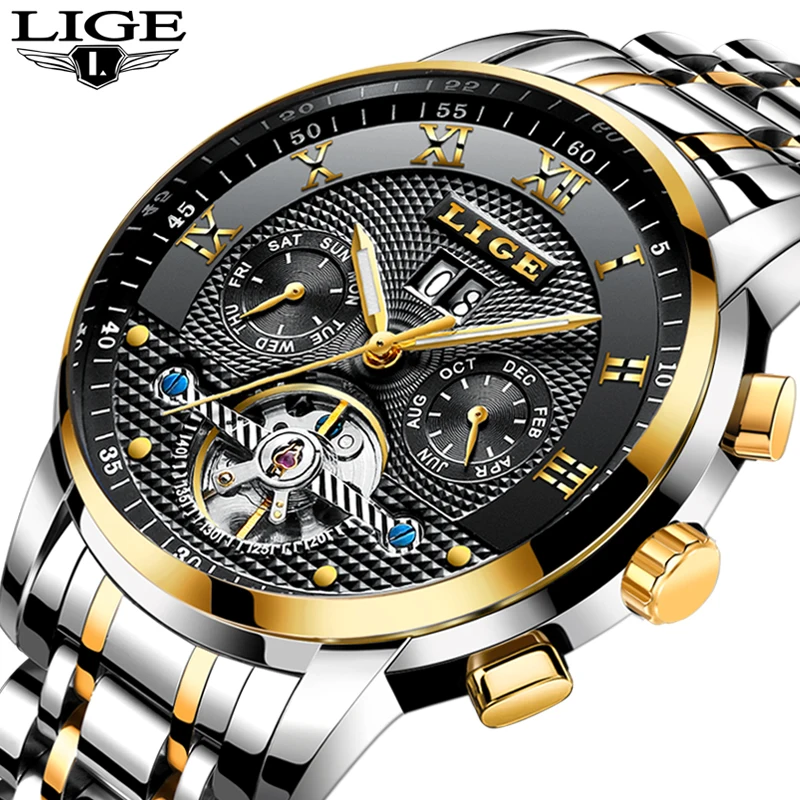 

Men Watches 2019 Luxury Brand LIGE Automatic Mechanical Watch Men Full Steel Business Waterproof Sport Watches Relogio Masculino