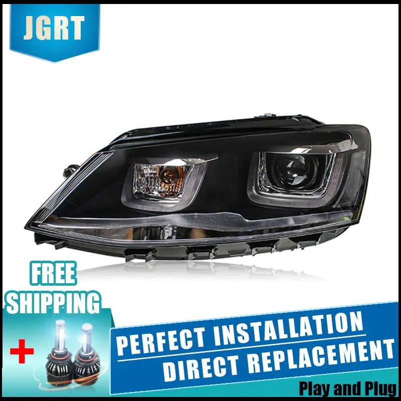 2 шт. светодиодный головной светильник s для VW Jetta 2011 2015 Автомобильный с двойной