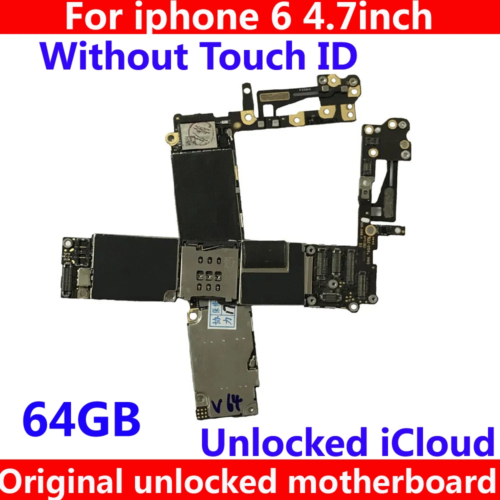 Для iphone 6 оригинальная разблокированная материнская плата без touch ID 64 Гб чистая