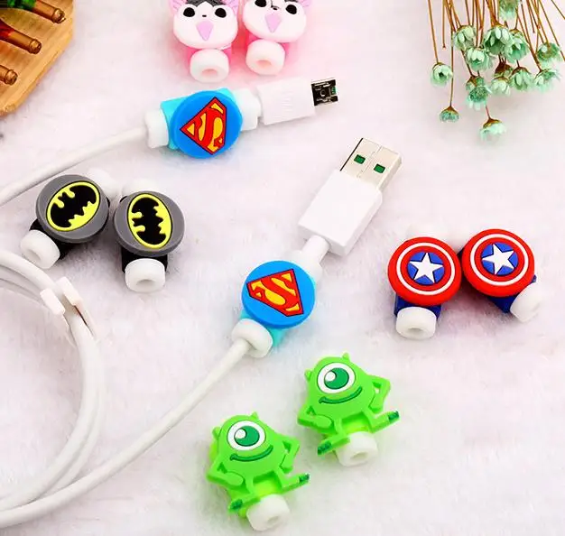 100 шт мультяшный usb-кабель защита для наушников красочная крышка кабеля намотки данных линия защиты рукав для iPhone Xiaomi huawei