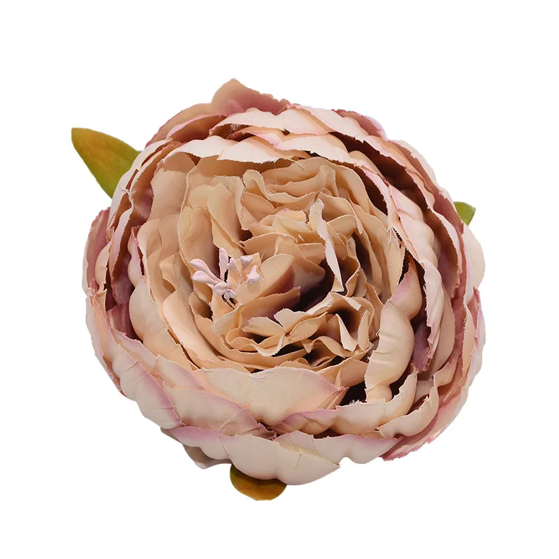 FH10 1pc 8cm Big Artificial Peony Flower Heads DIY Silk Flower Head for Wedding Home Party Decoration Flowers Fake Flower - Цвет: FH10