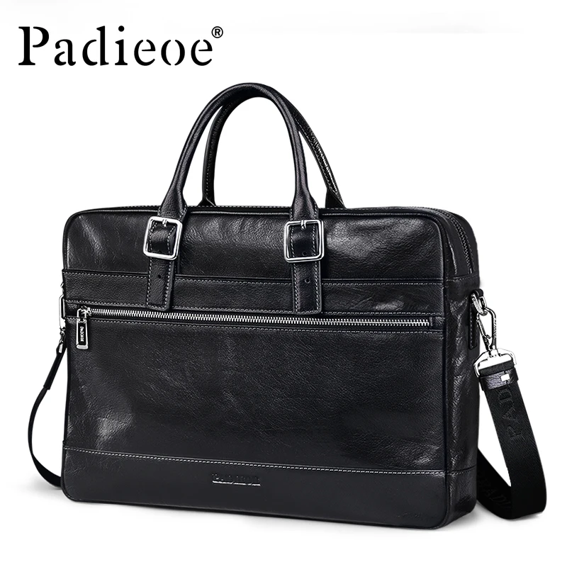 Портфель Padieoe мужской из натуральной кожи винтажный Повседневный саквояж для