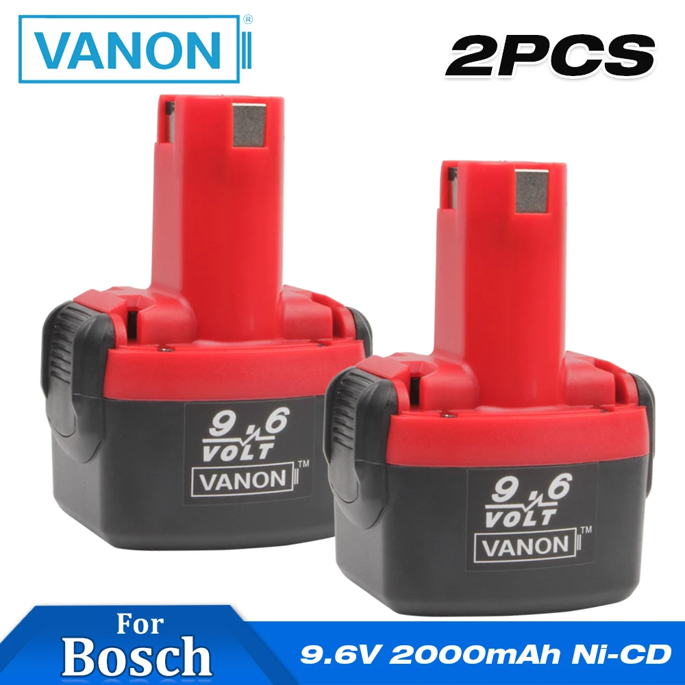 VANON 2 шт. 9 6 в 2000 Ач Ni CD перезаряжаемый аккумулятор для Bosch BAT048 черный 960 мАч PSR BAT100