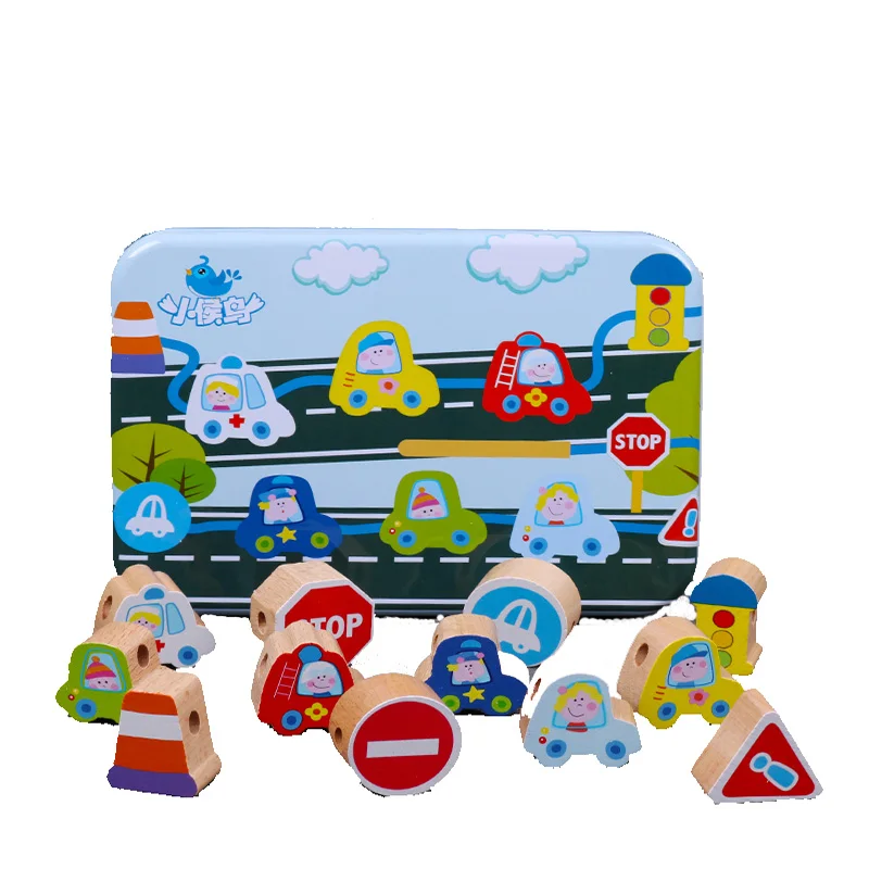 Деревянная игрушка для малышей DIY игрушка мультфильм фрукты животное резьба деревянная игрушка из бисера детский набор для раннего обучения