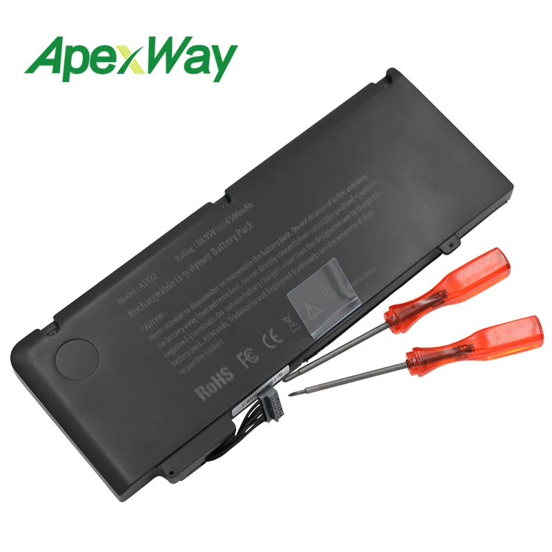 Apexway Аккумулятор для ноутбука APPLE MacBook Pro 13 &quotA1322 A1278 (2009-2012 года) MB990 MB991 MC700 MC374 MD3