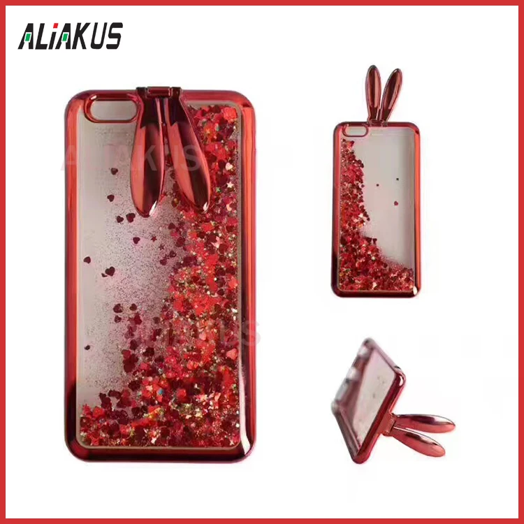 Для iphone 6 6s 7 плюс case красочные блеск песка звезды динамически жидкостное уха