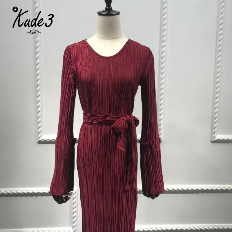 Мусульманская сморщенная юбка-карандаш ПЛИС Макси платье труба рукав абайя