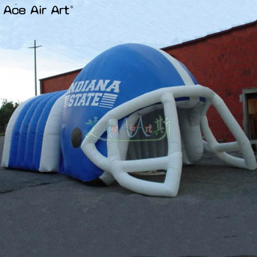 

Portable designed inflatable football helmet entrance tunnel,outdoor run through tunnel tent for sale