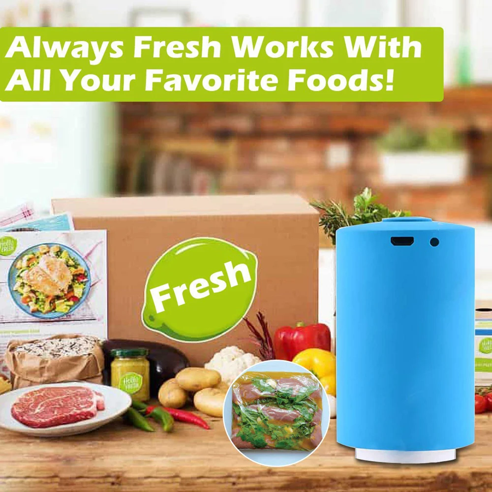 Вакуумный мини упаковщик Fresh Seal Vac с 4 пакетами для хранения пищевых продуктов и