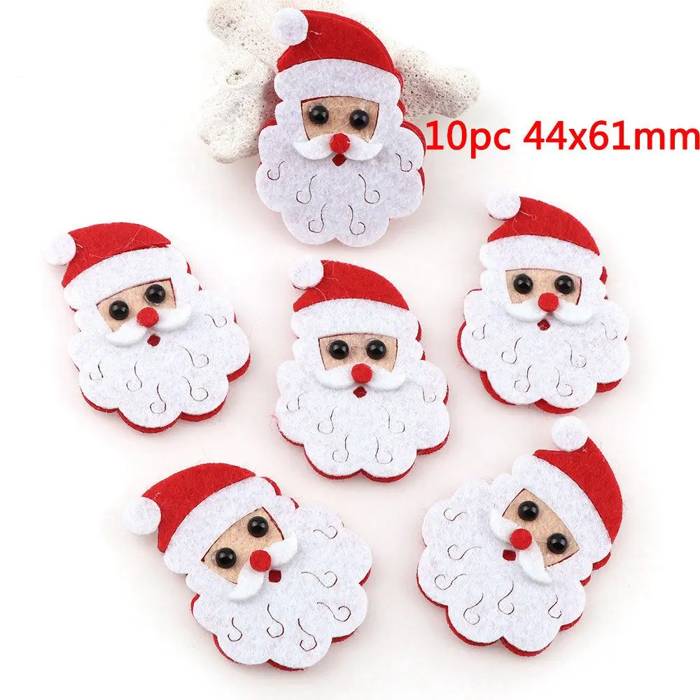 10pcs Нетканые нашивки из фетра рождественские заплатки дерево высечки Аппликации для DIY шитье ремесло милый тканевый патч - Цвет: 10pcs