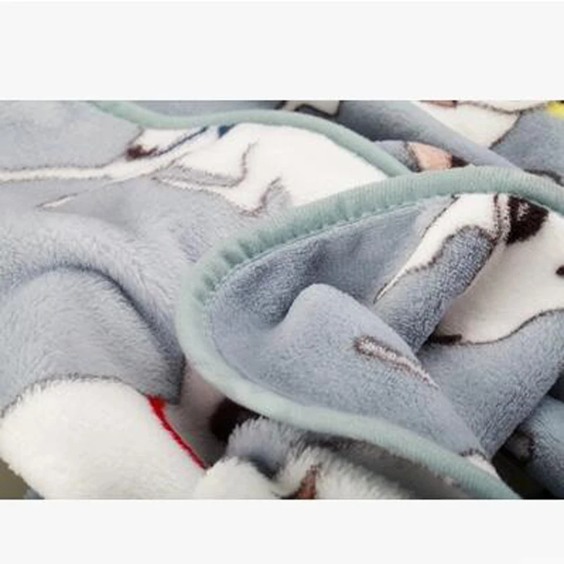 Японский мультфильм коралловый флис теплое одеяло кошка собака 100x80 см терьер