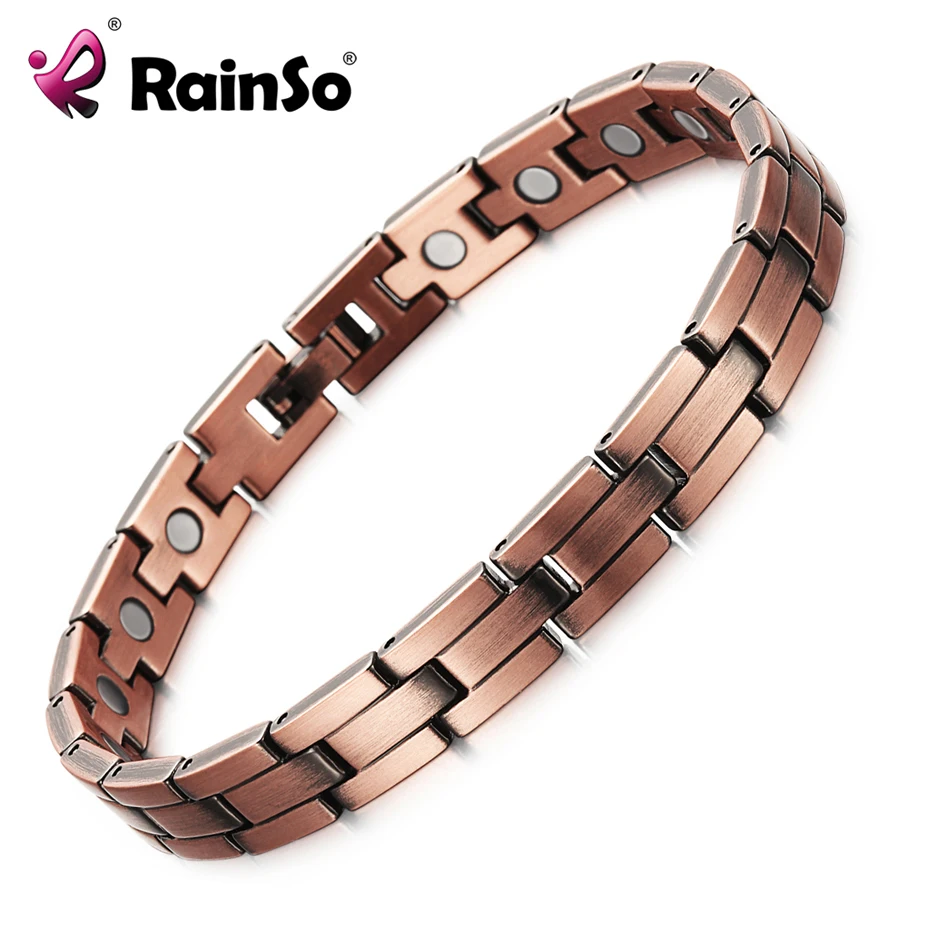 RainSo Медь Магнитная Для мужчин женщин Браслеты бронза Цвет чистый артрит