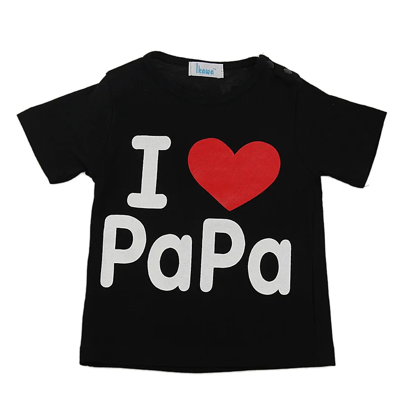 Модный дизайн летняя тонкая футболка с короткими рукавами и надписью Love Mom and Dad