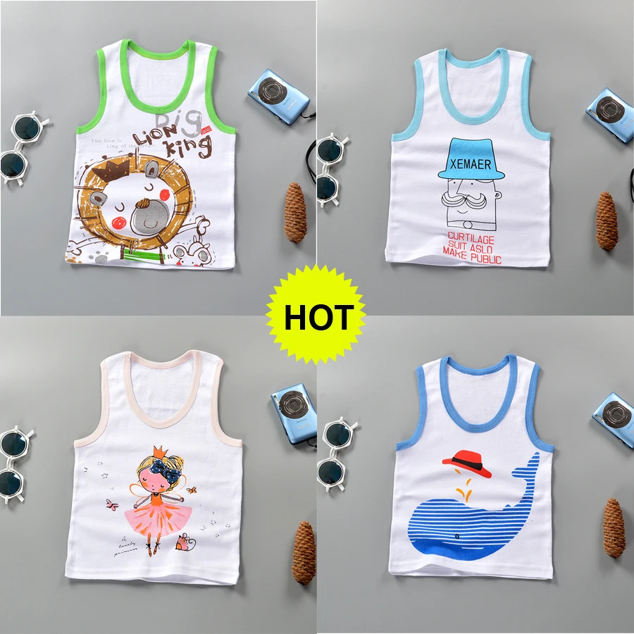 

Майка хлопковая детская, для мальчиков и девочек, однотонная, DS19