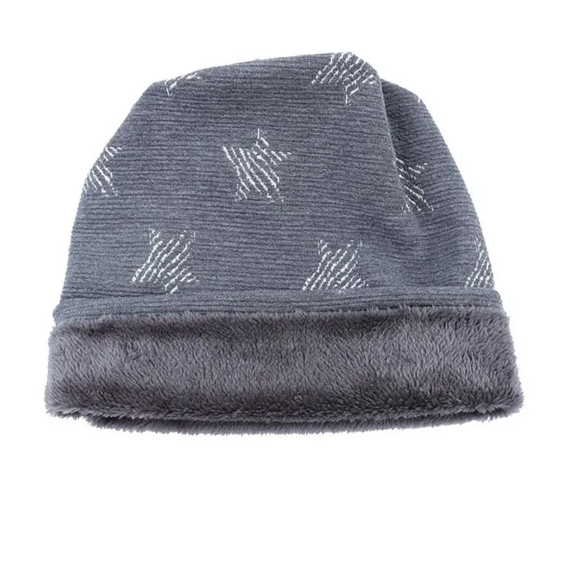 

VISNXGI Women Skullies Beanies Thickening Winter Pentagram Print Hat Knitting Double Layer Durable Hat Warm Thick Female Cap