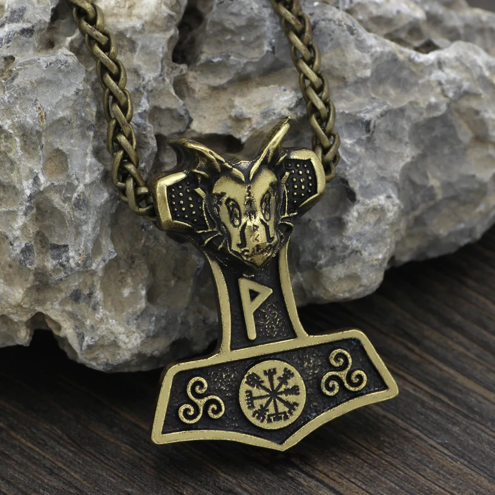 Мужской амулет Руна викингов Молот Тора Vegvisir Triskelion символ Одина кулон ожерелье с