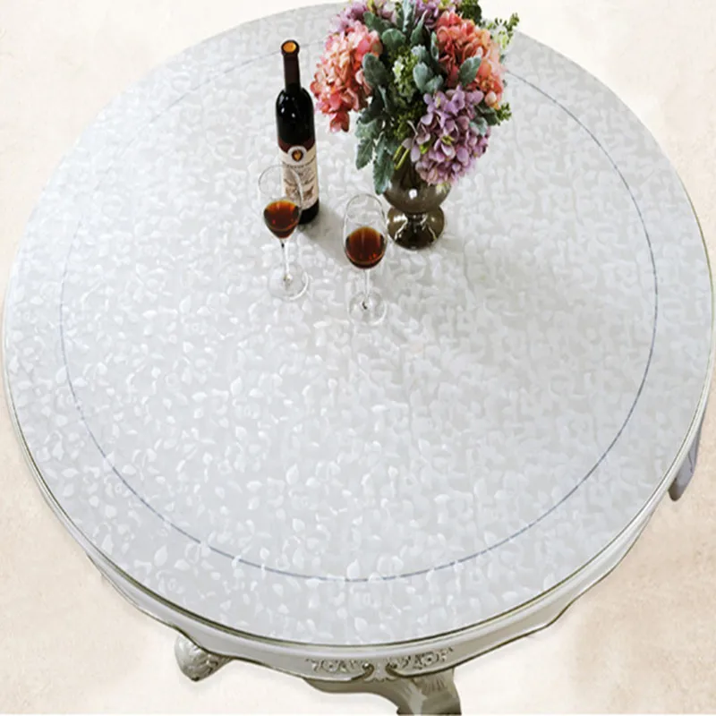 Мода Элегантный Скраб Прозрачный Круглая Скатерть Роза Печати Круглые Украшения