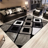 simple modern abstract blackwhitegray lattice carpets for living room bedroom area rugs kitchen antiskid floor mat home tapete