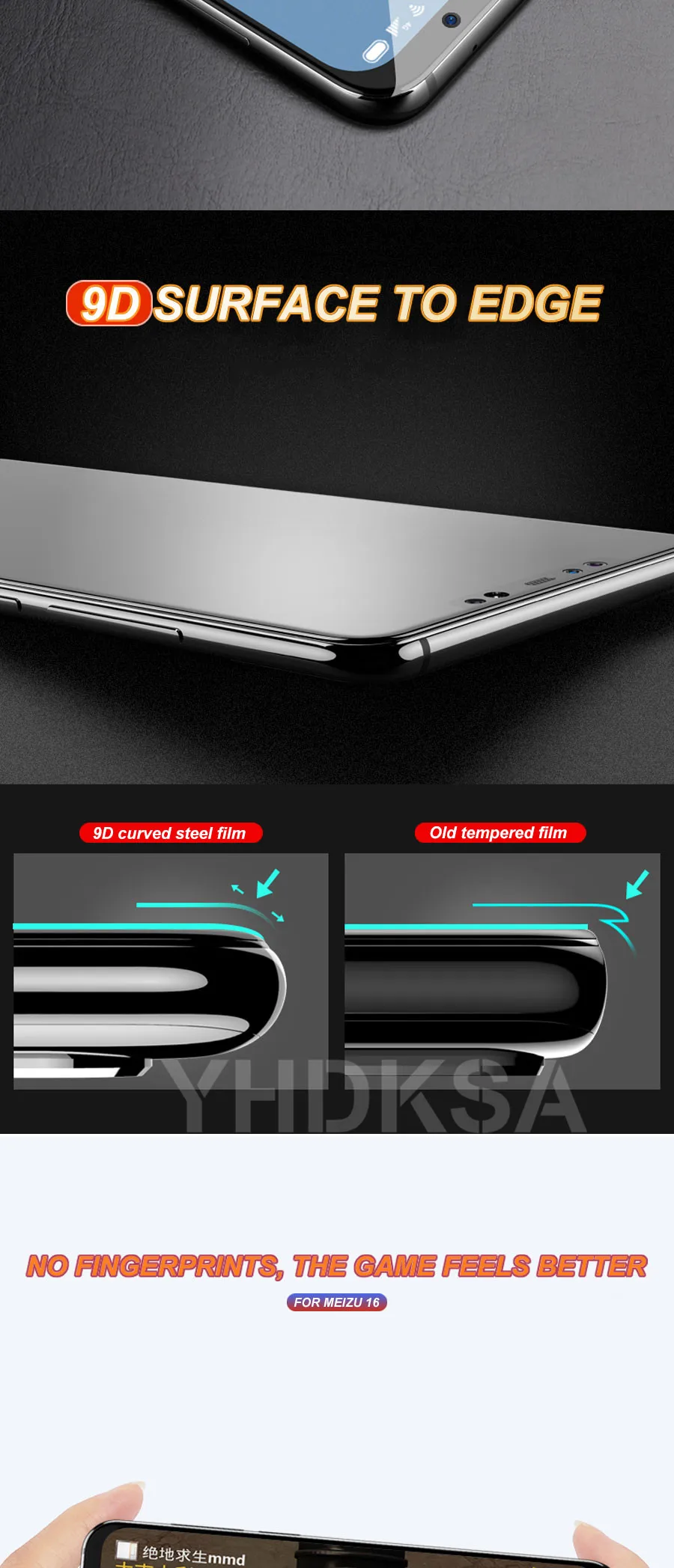 9D закаленное стекло для Meizu 16 th 15 Plus Lite 16X M15 X8 Note 8 9 Pro 7 Plus Защитная пленка для экрана чехол