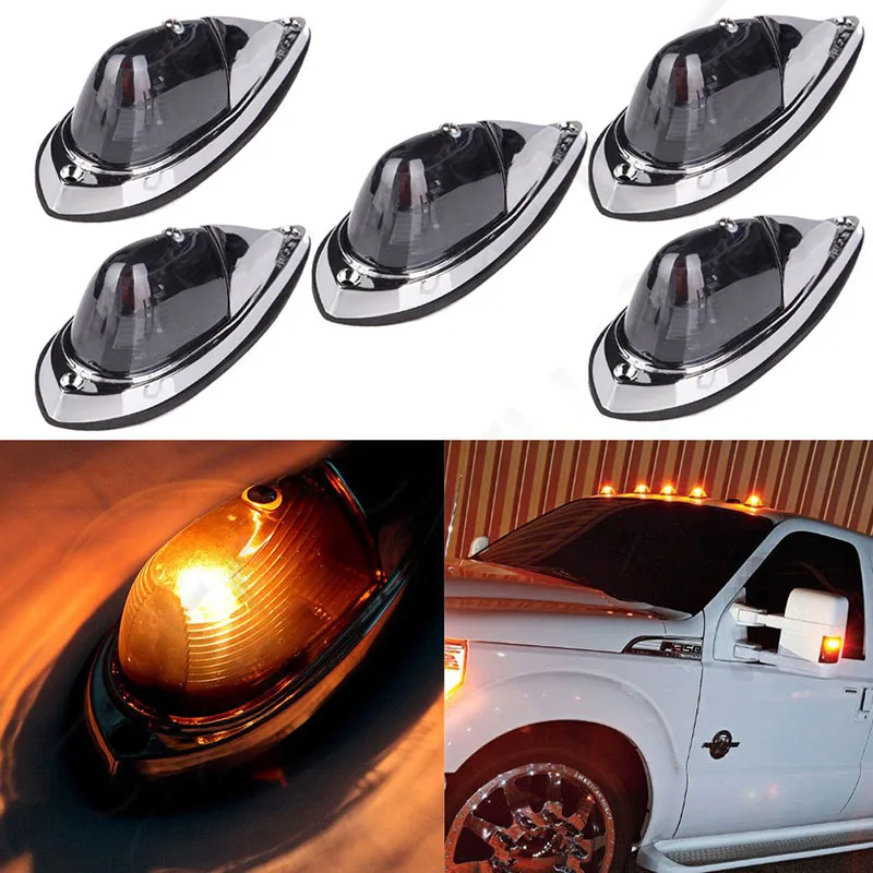 Smoke 5 Pcs 12V универсальный крыше автомобиля Предупреждение светильник грузовик полуприцепа габаритный фонарь габаритного светильник s для Ford 4X4 - Испускаемый цвет: Smoke