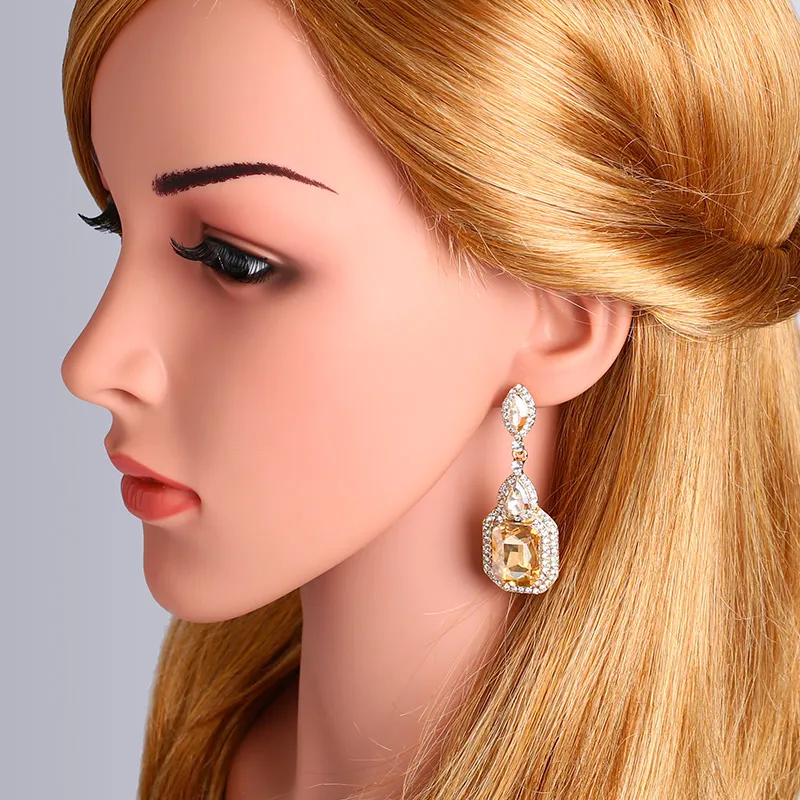 OCESRIO дизайнерское ожерелье серьги со стразами с большим камнем для женщин