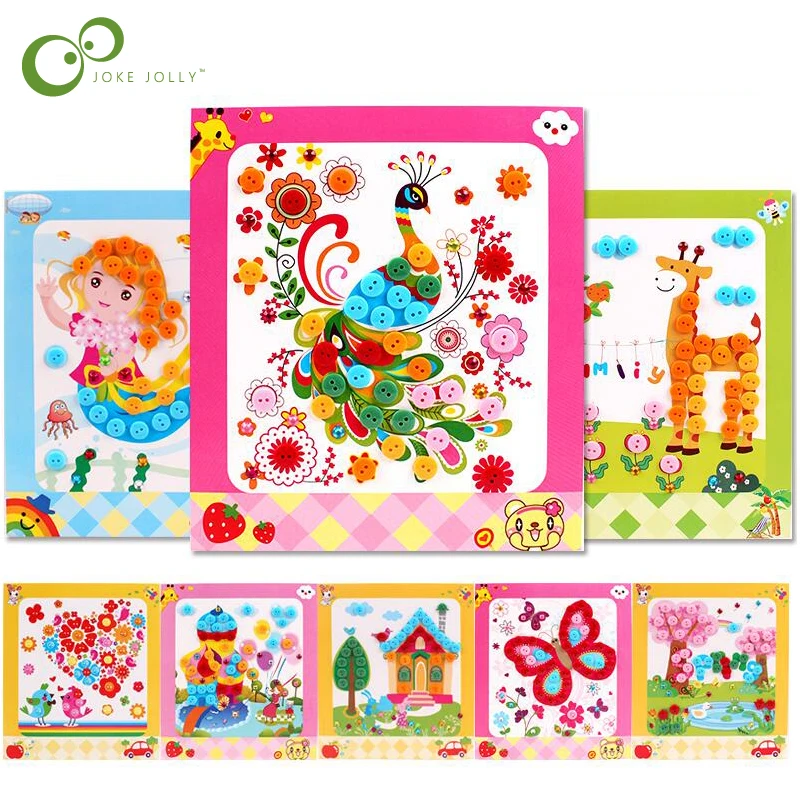 2 шт. детские наклейки на кнопки сделай сам игрушка для рисования ручная работа