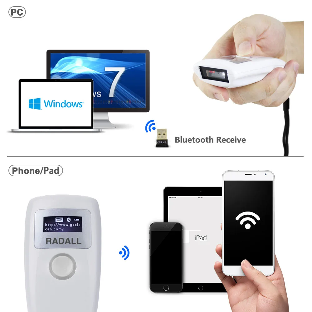 RD-Z2 Новое поступление портативный сканер штрих-кода беспроводной bluetooth 1D/2D qr-код для pos терминала быстрое сканирование