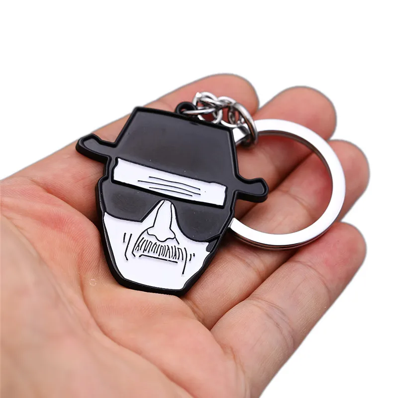 

Classic TV Show Breaking Bad Keychain Walter White Key Chains Metal Pendant Car Skull Chaveiro Men Action Figure Cosplay Toys