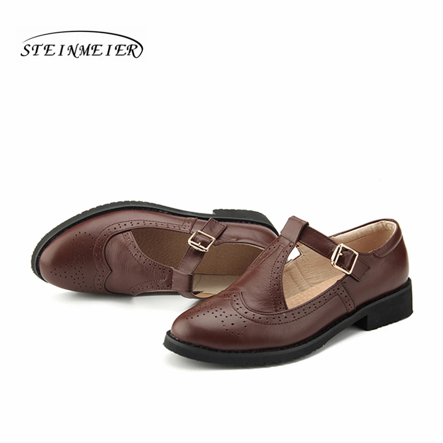 Сандалии женские из натуральной кожи с пряжкой круглым носком|sandals shoes women|sandal