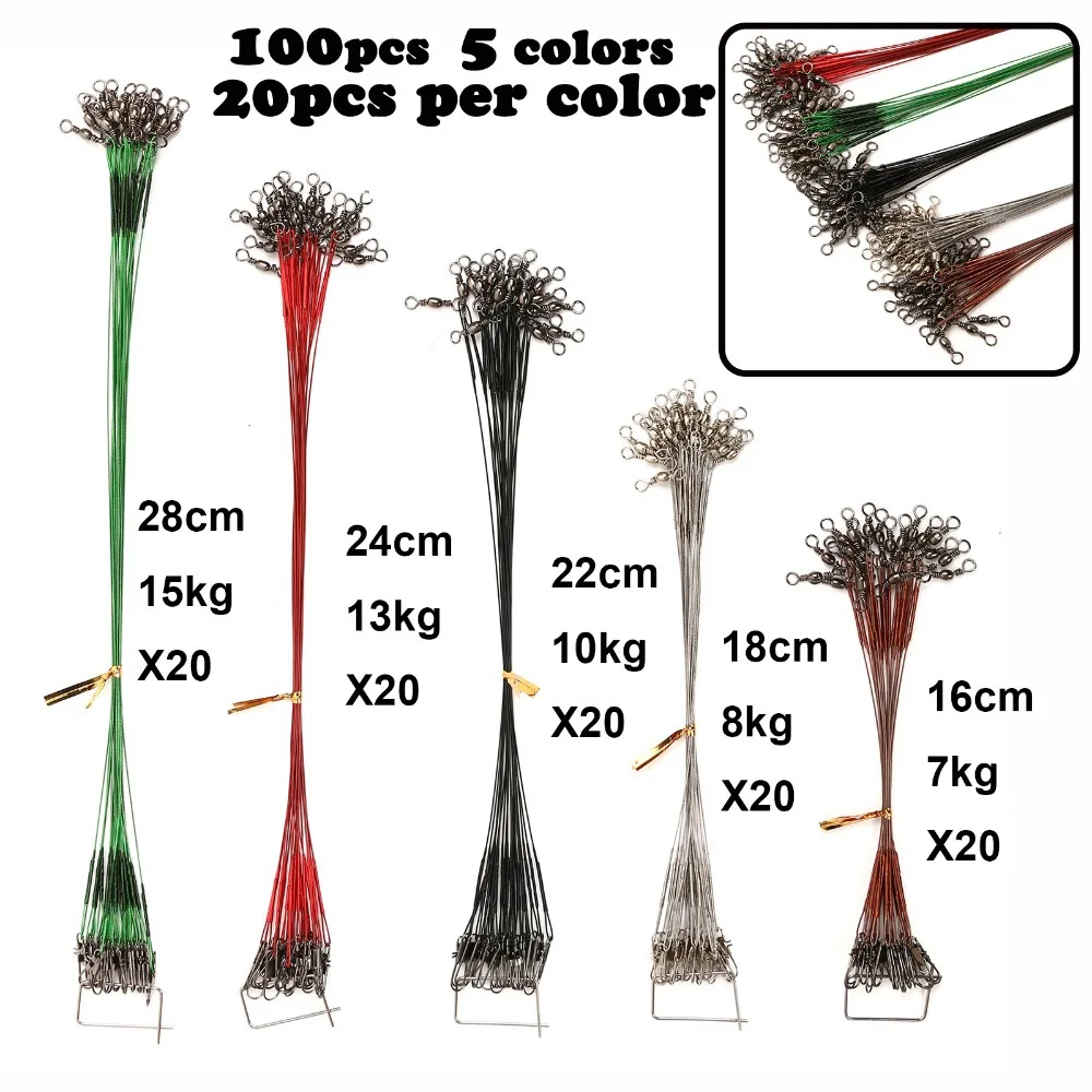 Maximumcatch 100 шт. рыболовные приманки Крючки леска следящий провод лидер Вертлюг