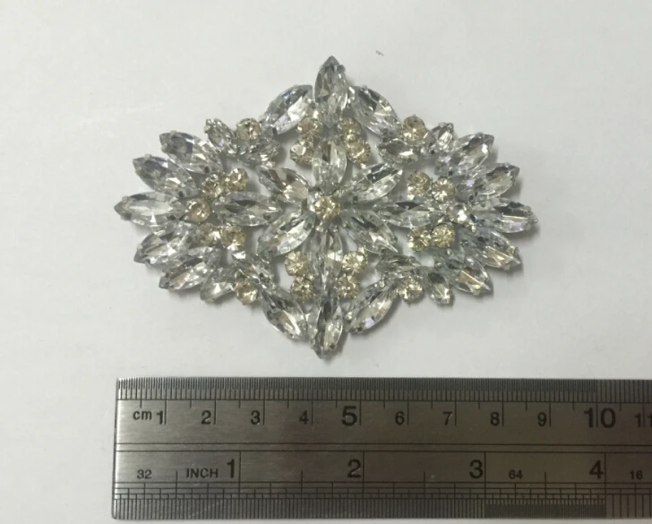 Free Shipping 10 pcs/lot 3.5'' Acrylic stones and Rhinestone Applique for Wedding Gown Bridal Sash  Evening Wear LSAP073006