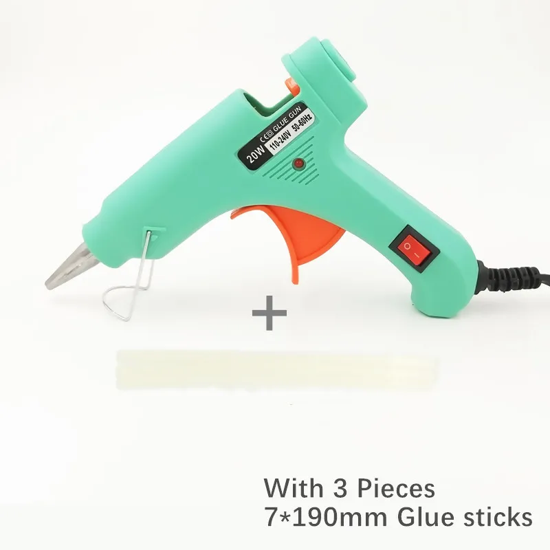 3pcs Glue Sticks GE Onnfang горячего расплава клея пушка 20 Вт с 20/комплект из 3 предметов 7 мм* 190 миллиметровый клей-карандаш промышленный мини Пистолеты термо Электрический тепла Температура инструменты - Цвет: 3pcs Glue Sticks GE