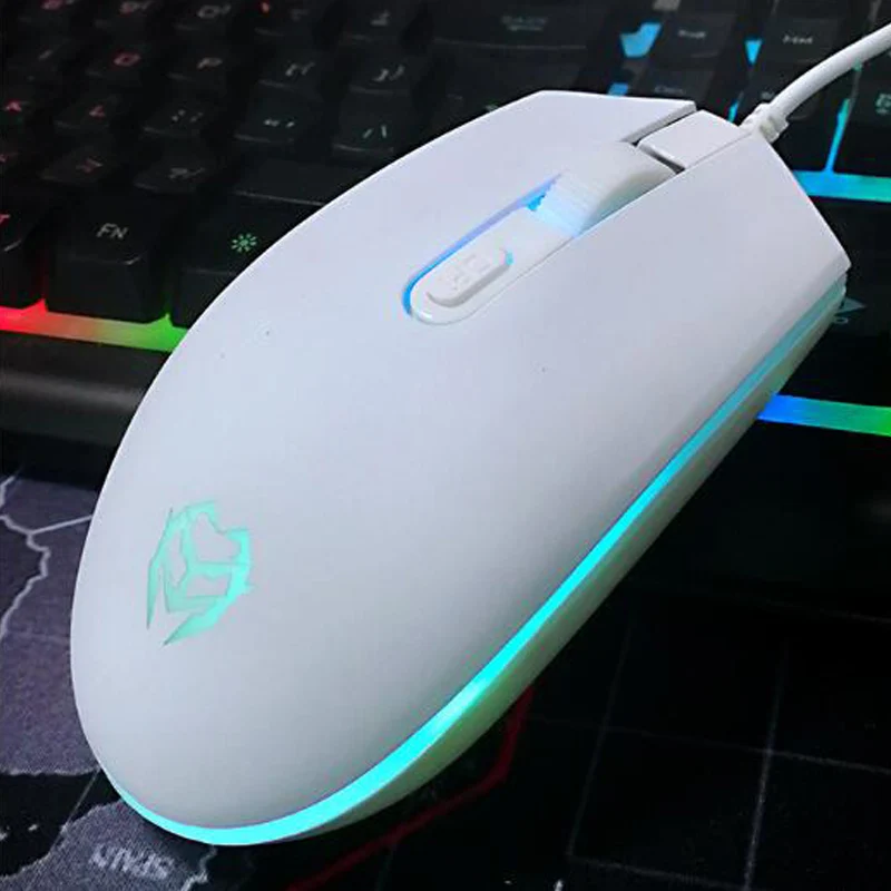 White USB оптическая мышь 1600 точек/дюйм игровая мышь RGB оптическая геймерская мышь для ПК настольный ноутбук планшет компьютерная мышь Прямая поставка - Цвет: White