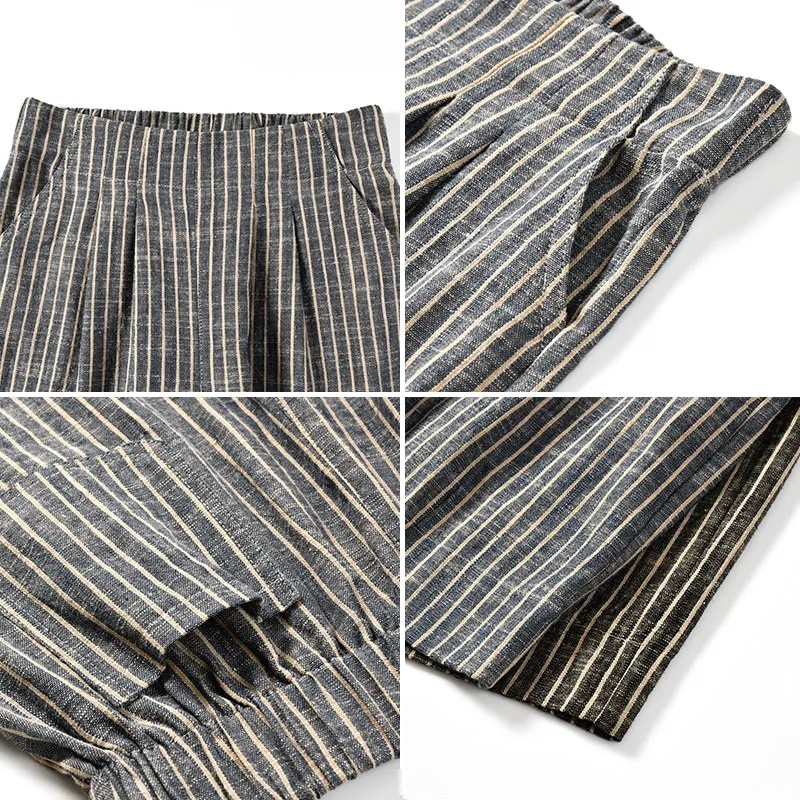 High Waist Summer Shorts Women 2019 Striped Sexy Cotton Linen Plus Size Hot Ladies Harajuku Streetwear Clothing | Женская одежда