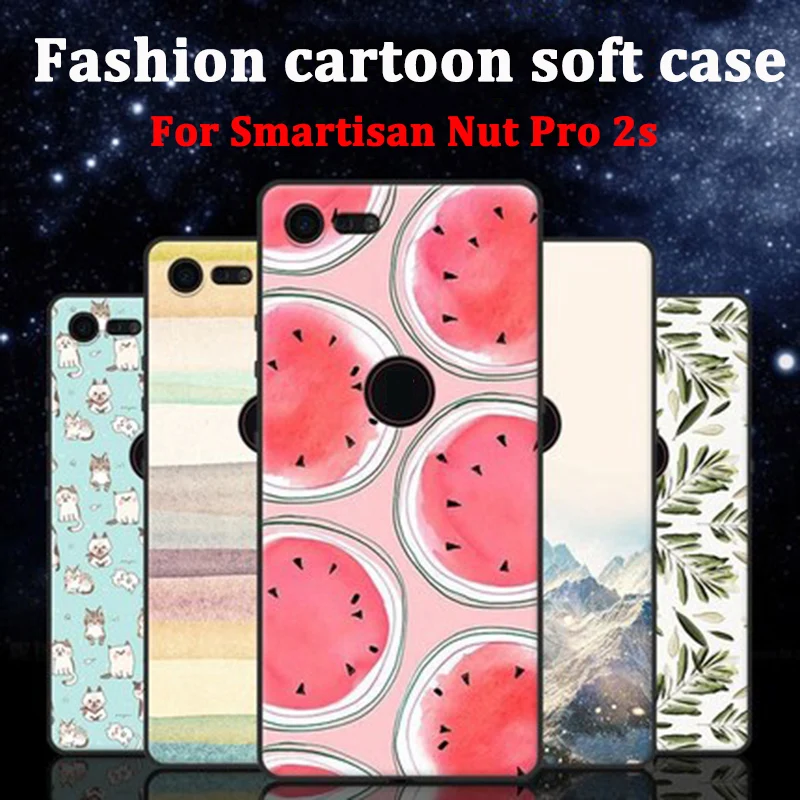 

2pcs For Smartisan Nut Pro 2s 2018 case cover cute cartoon Soft shell For Smartisan Nut Pro2s case back cases OE106 cover coque