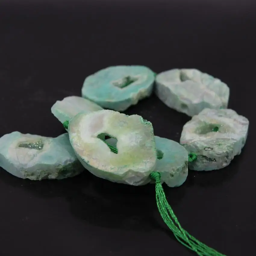 Прибл. 8 шт./нитка большие размеры зеленые необработанные Агаты драпировочная