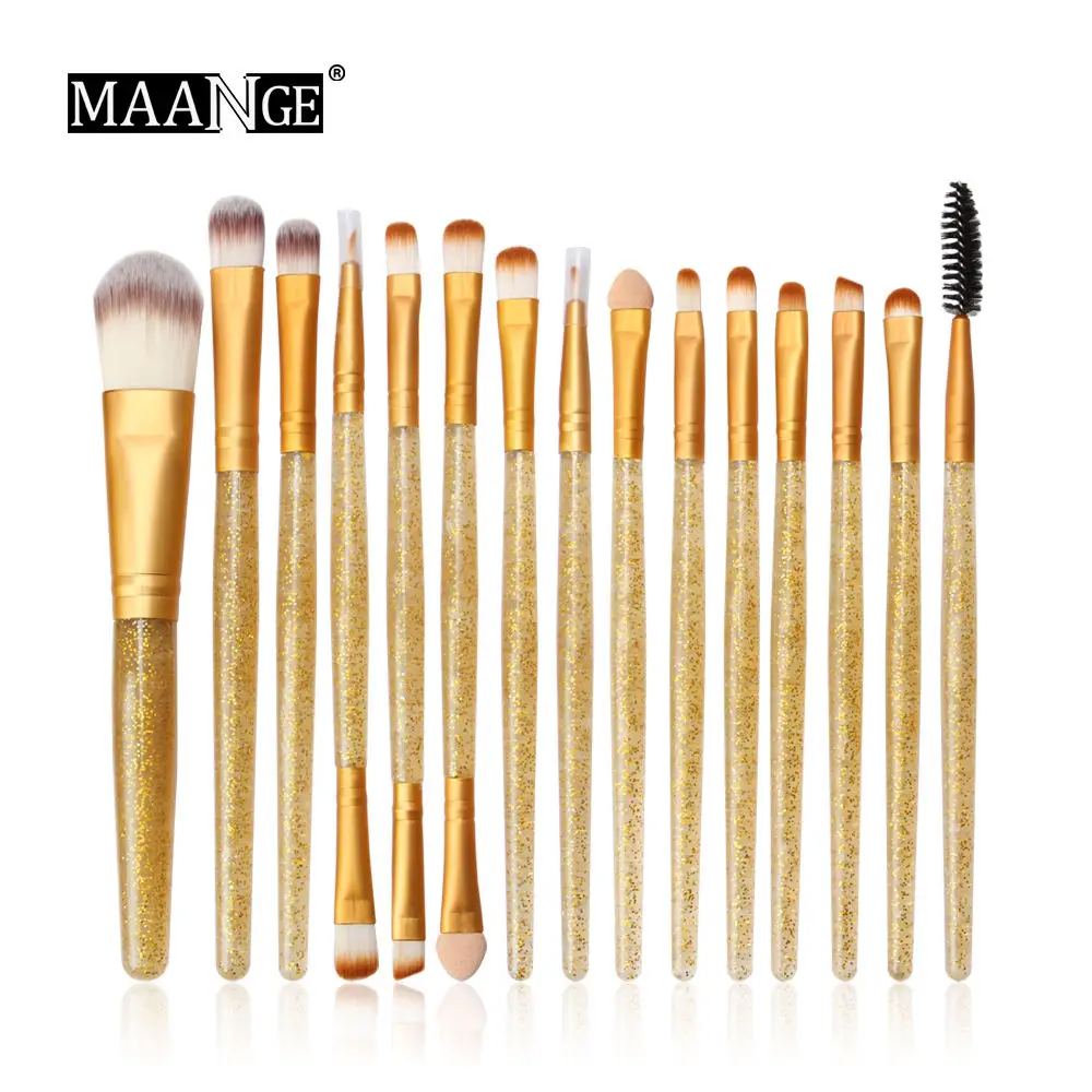 15pcs-B 4-20 шт цветные кисти для макияжа набор хрустальных ручек тональная пудра консилер тени для век Красота Макияж Кисти pincel maquiagem - Handle Color: 15pcs-B