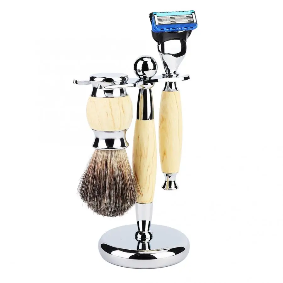 Мужской набор для бритья бороды безопасная бритвенная щетка подставка держатель