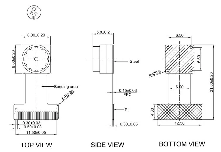 Модуль камеры с инфракрасным фильтром 940nm и датчиком 720P модуль гибким кабелем mini