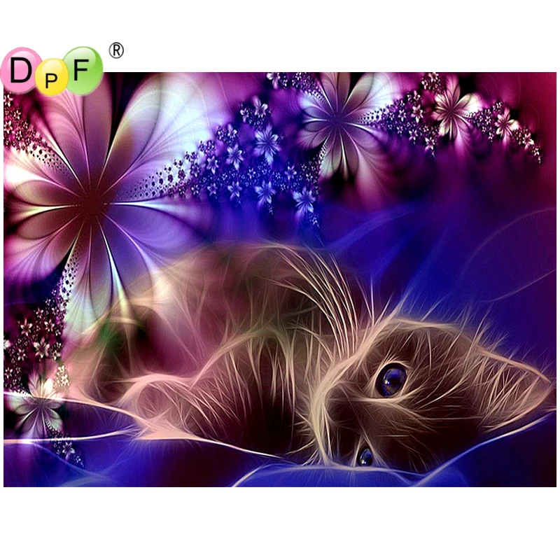 DPF полная квадратная 5D алмазная живопись сделай сам вышивка крестиком кошки и